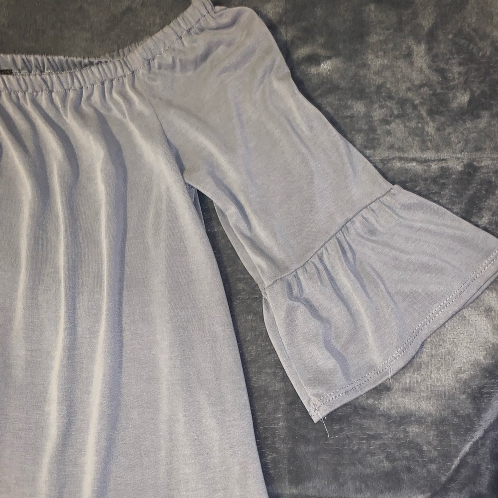 L&T Design Lab Grey Off the Shoulder Top